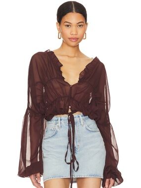 SNDYS Bali top in brown